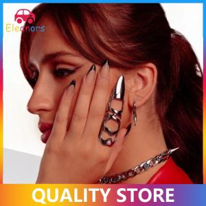[Eleanor] 1 Piece Gothic Rock Machinery Scroll Joint Armor Knuckle Knight Metal Multilayer Finger Rings Punk Armour Rings Cosplay Jewelry Gift