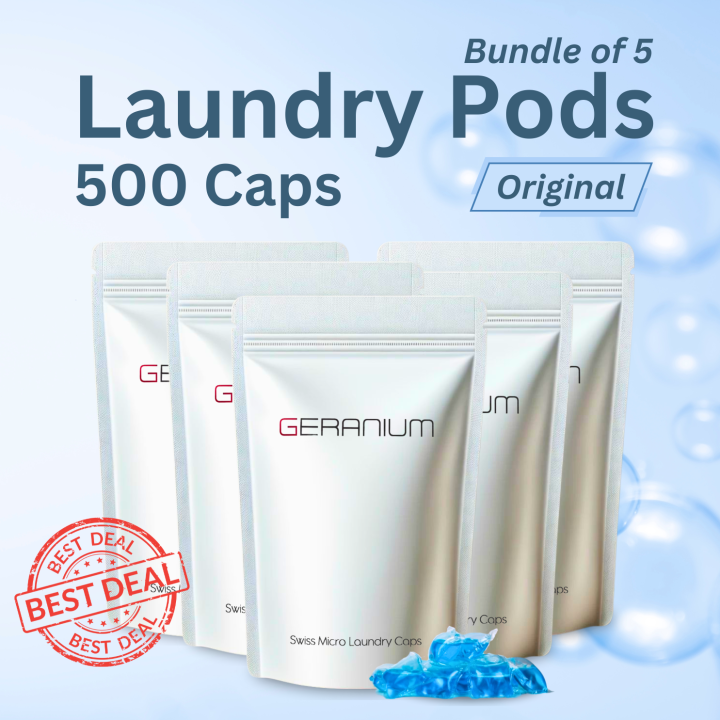 [Bundle of 5] GenSafe Geranium Laundry Capsules | Eco-Friendly Laundry ...
