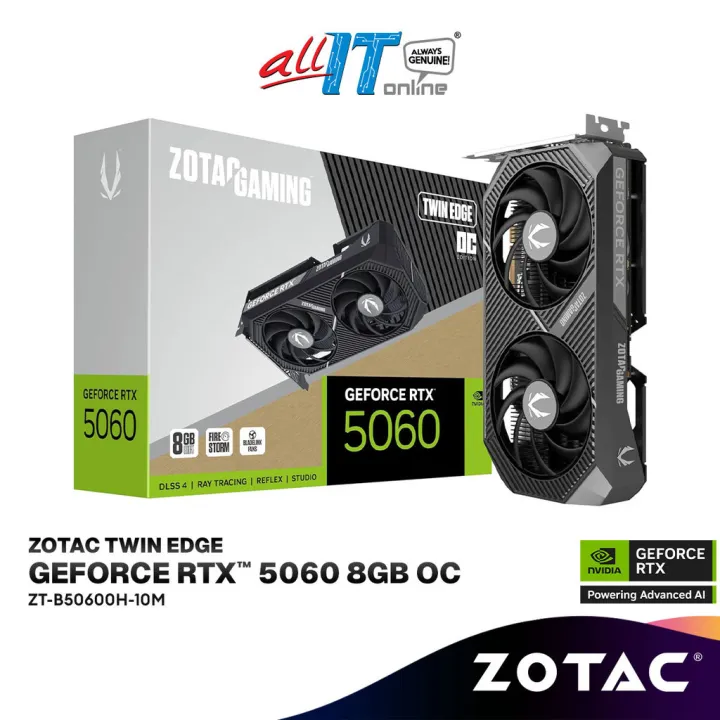 ZOTAC GeForce RTX 5060 Twin Edge OC 8GB GDDR7 Graphics Card ZT-B50600H-10M