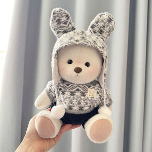 30Cm medium Lena joint bear clothes New Years small flat shirt set Teddy bear plush doll dress up cute