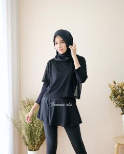 Femme Ols- Rok  Legging Polos Panjang Wanita Yoga / Aerobic / Olahraga Sepeda Wanita