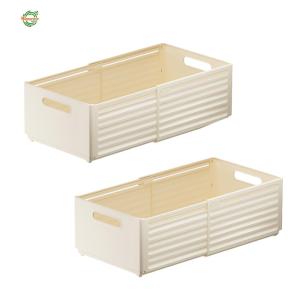 2 Pack Adjustable Expandable Storage Box with Handles Adjustable Drawer Organizer for Kitchen Office Supplies Study Room [Winnereco World]