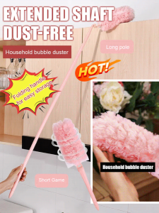 Electrostatic Duster Foldable and retractable feather duster Cleans every corner 360-degree rotating cleaning head Deeply removes dust without leaving streaks 加长除尘掸静电除尘 可折叠 清洁房顶灰尘