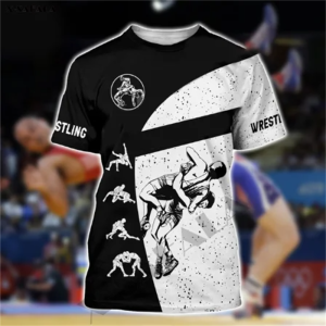 [Local Stock] VCC Funny 3D Print Mens T-Shirt New Wrestling Taekwondo Graphic Tshirts Casual O-Neck Short-sleeved Gym Tops Fashion Sportswear