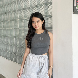 Serena Tanktop Rib Baju Wanita Atasan Lengan Pendek Korean Style Kekinian Terbaru Ootd by Clashe