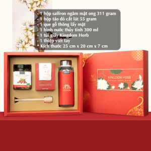 Set quà tặng hộp quà tặng saffron ngâm mật ong và táo đỏ / kỷ tử Kingdom Herb chính hãng