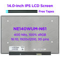 14.0-Inch Laptop Slim LCD Screen NE140WUM-N61 NE140WUM-N68 for Acer Aspire Lite 14 AL14-31P Display Panel Replacement 100% sRGB FHD1920x1080 30pins eDP. 