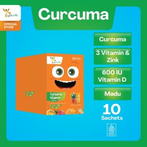 Youvit Curcuma & Vitamin Anak 10 Sachet (1 Box) dengan Curcuma Zink dan Madu | Meningkatkan Nafsu Makan Anak