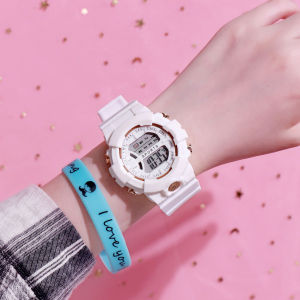 Fashion Sports Watches for Women Men Electronic Multi-functional Sporty Watch Led Digital Rubber LED Digital Electronic Watch Student Gift