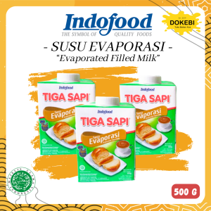 Tiga Sapi Susu Evaporasi 500 Gr Indofood Kental Manis