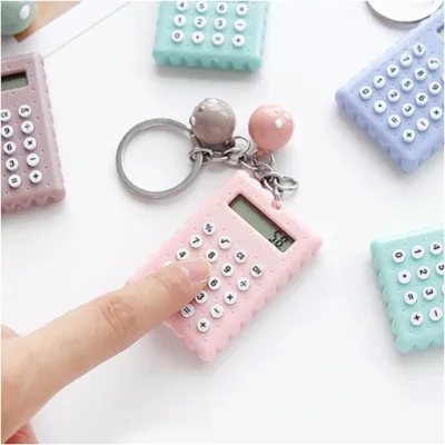 Calculator 8 Digit Mini Candy Korea Kalkulator Portabel Ujian Gantungan design colourfull warna warni Warna Pastel Kalkulator