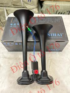 Bộ còi hơi SIHAI 2 loa chính hãng dùng cho xe có bình hơi 12v và 24v