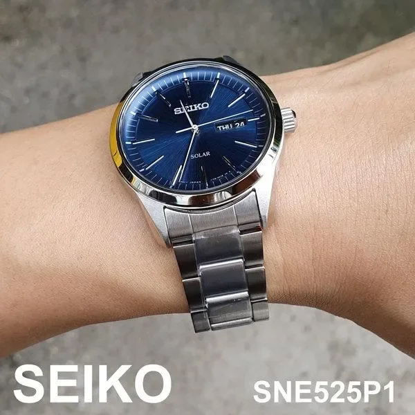 Seiko SNE525P1 SNE525P SNE525 Conceptual Solar Blue Dial Stainless