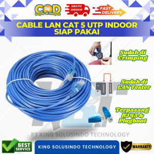 Kabel LAN Cat5e UTP 60 Meter Terpasang RJ45 NYK Dan Plugboot