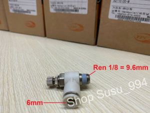 Van tiết lưu khí nén TPC KOREA ren ngoài 1/8" = 9.6mm ra ống hơi 4-6-8mm