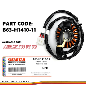 GENUINE STATOR ASSY (B63-H1410-11) AEROX V1 V2 AEROX 155 B63 V1 / V2 | B63-H1410-11 Plug & Play Charging Coil
