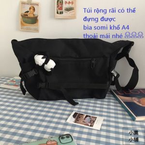 [HCM]⚡Camkết hàng xịn⚡ Túi Đeo Chéo Canvas Cỡ Lớn Thời Trang Hàn Quốc Học Sinh Sinh Viên