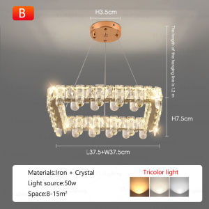 Modern Luxury Bedroom Chandelier Nordic Living Room Crystal Pendant Light New Simple Restaurant Lamp