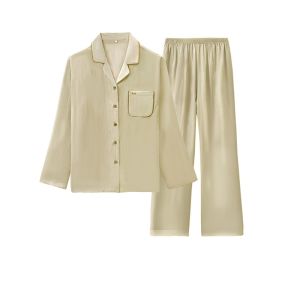 Miiow Water-gloss Silk Linen Breathable Cool 7A Antibacterial Home Wear Couples Pajamas