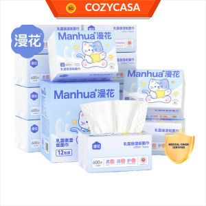 【COZYCASA】【12 packs/Box】Manhua Lotion Drawing Tissue/ 5-ply 600 Sheets Soft Moisturizing