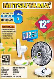 Kipas Angin Mitsuyama 12 inch MS-5544 Desk Fan 6 Kipas meja SNI original