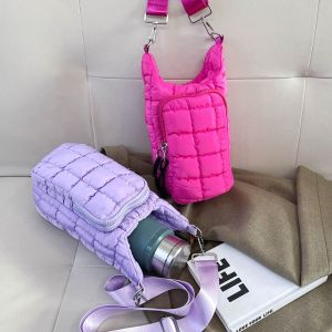 SKJK Quilted Water Bottle Holder Bag with Strap Water-resistant Insulating Cup Sleeve Stylish Portable Gym Accessories for Women