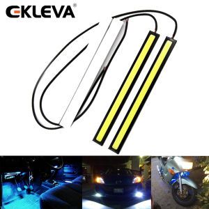 EKLEVA 2x17CM Car styling LED COB Bulb 12V 6000K White Panel DRL COB LED Interior Light Waterproof External atmosphere Lamp Daytime Running Light