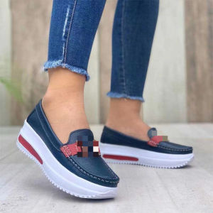 Free Shipping Autumn Thick-Soled Round-Toe Solid Color WomenS 40-43 PU Shallow WomenS Flat Shoes