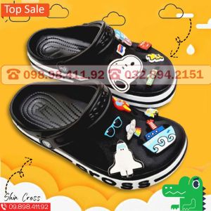 Giày Dép Cross Đế Bánh Mì Baya Nhiều Màu Lựa Chọn DEPCRYHJK1 Tặng Thêm 12 Sticker Giày Lỗ Bít Đế Biền Sọc Chống Trơn Mẫu Trẻ Trung Năng Động