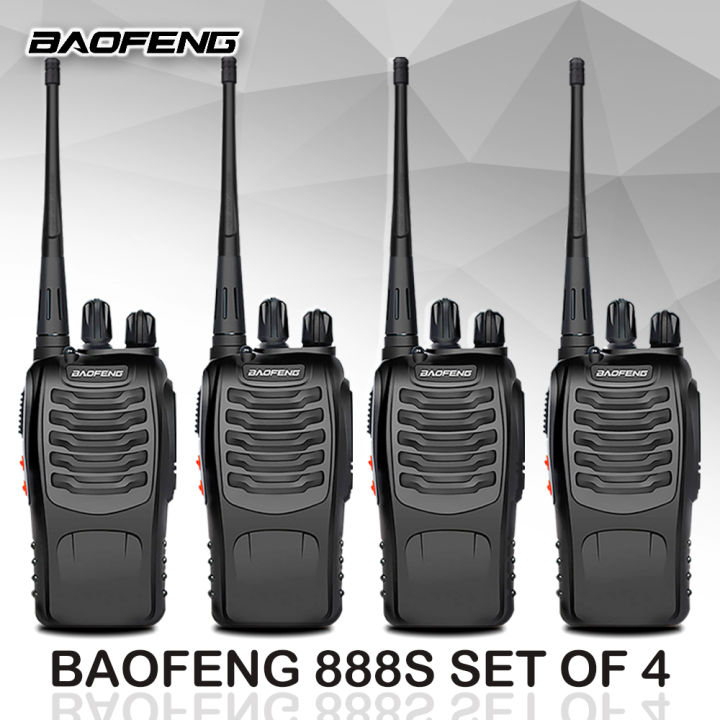 Baofeng BF 888S set of 4 Walkie Talkie Portable Two Way Radio UHF Transceiver Lazada PH