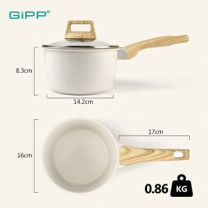 GiPP 16 /18 /20 cm Non-Stick Saucepan Panci Susu Anti Lengket Sauce Pan Panci Wajan