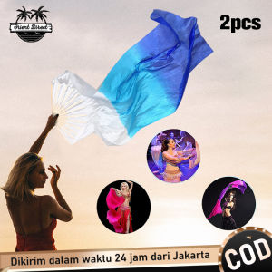 2pcs Kipas Panjang Sutra 1.8m Untuk Belly Dance Kipas Tangan Bambu Sutra Cina Alat Tari Props Tamborin Gereja