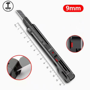 GREENER คัตเตอร์ มีดคัตเตอร์ คัตเตอร์จิ๋ว คัตเตอร์ 9mm พกพาง่ายๆ มีดคัทเตอร์โลหะผสมเหล็ก สีดำ