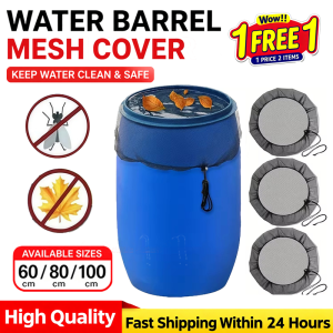Rain Barrel Mesh Cover with Drawstring 60/80/100CM Adjustable Mosquito Proof Net Protective Lid for Water Buckets Rain Barrels Garden Water Storage filter cover lid