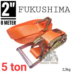 RACHET TIE DOWN 2" x 8M 5 TON TALI KREK CARGO LASHING 5cm x 8meter ALAT IKAT BARANG 5000KG