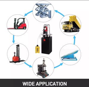 8 Quart Single Acting Hydraulic Pump 12V Dump Trailer Metal Reservoir Lift for Dump Truck Forklift Stacker Car Lift Boarding Bridge