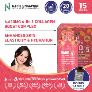 Nano Collagen 5+ Drink -6500mg 5 in 1 Collagen Complex Supplement Ginseng Biotin Vitamin C White Tomato