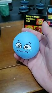 [SG Seller]Funny Ugly Face Squeeze Ball Cartoon Emoji Elastic Squishy Toy Anxiety Relief Hand Exercise Fidget Toy