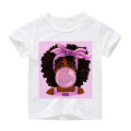 2025 New Year Spring Festival Melanin Black Girl T-shirt  Musim Panas Pakaian Kanak-kanak Personaliti Afrika Gadis Cetakan Bunga Kanak-Kanak T Baju  COD. 