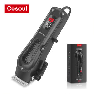 Cosoul Hair Clipper Cordless Compact Size Hair Cutting Machine Hair Trimmer Electric Beard Trimmer Hair Length Adjustable LED Display Type C Charging