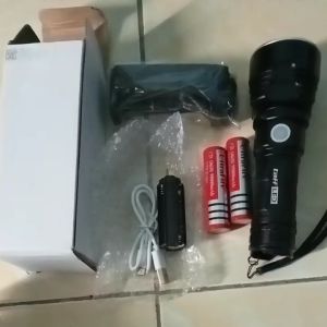SENTER LED SUPER TERANG JARAK 1000 M/SENTER LED JARAK JAUH/SENTER LED TAHAN AIR/SENTER LED CAS ULANG/SENTER LED PAKET LENGKAP MURAH/SENTER LED SOROT/SENTER LED JARAK JAUH/Senter LED USB Rechargeable XLM-L2 25W 1000 Lumens