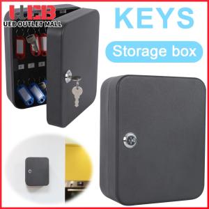 UEB Key Box Wall Mounted 20 Key Hooks Key Cabinet Lock Box with Key/Code Lock Locking Key Cabinet Key Holder Box Wall Mount