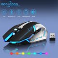 GOOJODOQ Gaming Mouse USB Receiver Ergonomic Wireless Mouse 1600 DPI Three Gear Optical Bluetooth Quiet Mute For PC Laptop Computer. 