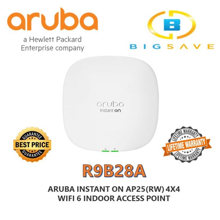 ARUBA R9B28A INSTANT ON AP25(RW) 4X4 WIFI 6 INDOOR ACCESS POINT | Lazada