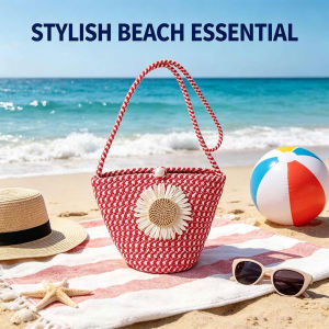 Women Woven Straw Tote Bag for Beach Shopping and Daily Use in Natural Color