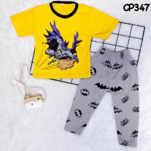 blinqshop Baju tidur anak untuk 1-10 tahun/setelan anak perempuan/setelan anak cewek/stelan anak laki-laki/setean cp full printing motif BATMAN POW CP 347