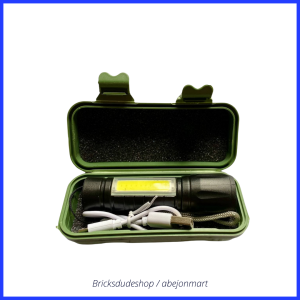 Mini 3 Modes Flashlight Zoomable Aluminium XPE Q5 COB LED Pocket Rechargeable Tactical LED Torch Light With Clip