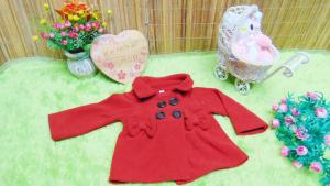 kembarshop - jaket bayi blazer baby mantel bayi hangat lembut 0-9bulan polos merah