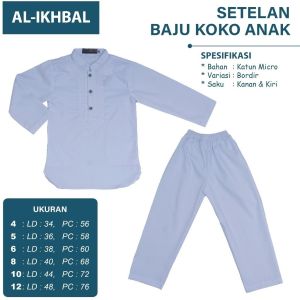 Setelan Baju Koko Anak Laki Laki Lengan Panjang