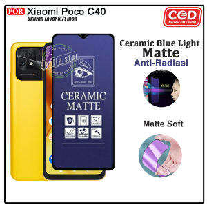 Anti Gores Ceramik Blue Light Xiaomi Poco C40 Anti Radiasi Kaca Full Cover